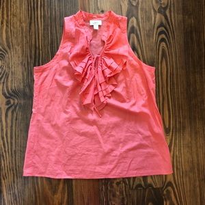 Loft top with the cutest ruffle detail! Large